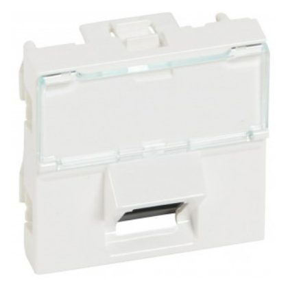   LEGRAND 076501 Program Mosaic RJ 45 informatikai csatlakozóaljzat, 1 x RJ 45 árnyékolatlan (UTP) Cat.5e, 2 modul széles, 45°-ban döntött aljzattal, fehér