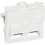 LEGRAND 076502 Program Mosaic RJ 45 informatikai csatlakozóaljzat, 2 x RJ 45 árnyékolatlan (UTP) Cat.5e, 2 modul széles, 45°-ban döntött aljzattal, fehér