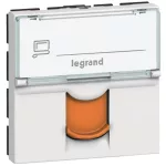 LEGRAND 076523 Program Mosaic RJ 45 informatikai csatlakozóaljzat, 1 x RJ 45 árnyékolt (FTP) Cat.6, 2 modul széles, narancssárga redőnnyel, fehér