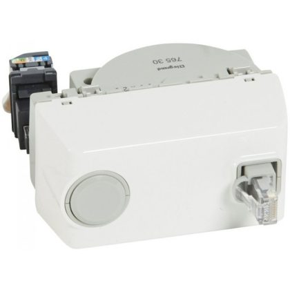   LEGRAND 076530 Program Mosaic pull-out IT plug, 1 x RJ 45 unshielded (UTP) Cat.5e, 4 modules wide, 0.9 m long, white