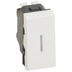   LEGRAND 077034 Program Mosaic light signal with changeover pushbutton with free connection terminal, 6A - 250V ~, 1 module wide, white