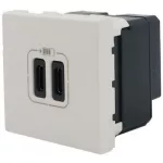 LEGRAND 077590 Program Mosaic kettős USB-C - 230 V - 5 V, 2 modul, fehér