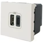 LEGRAND 077592 Program Mosaic kettős USB-A és USB-C - 230 V - 5 V, 2 modul, fehér