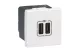 LEGRAND 077592 Program Mosaic kettős USB-A és USB-C - 230 V - 5 V, 2 modul, fehér