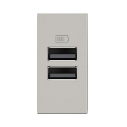   LEGRAND 077661L Program Mosaic kettős USB-A töltőaljzat - 3 A - 15 W, 1 modul, alumínium