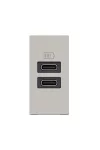 LEGRAND 077681L Program Mosaic kettős USB-C töltőaljzat - 3 A - 15 W, 1 modul, alumínium