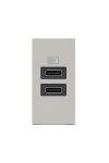 LEGRAND 077681L Program Mosaic kettős USB-C töltőaljzat - 3 A - 15 W, 1 modul, alumínium