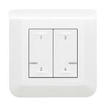   LEGRAND 077709L Program Mosaic smart scenario switch (remote control) to start 4 custom scenarios set in Home + Control; supplied with decorative frame, battery and double-sided adhesive white