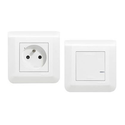   LEGRAND 077734L Program Mosaic pre-paired socket set Set of 1 smart socket and 1 single remote control switch, French pin design white