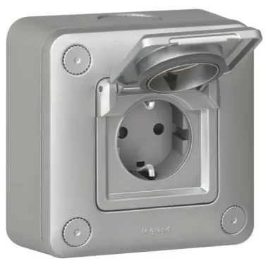 LEGRAND 077856 Green'up Access 2P+F 16 A EV fém süllyesztett aljzat