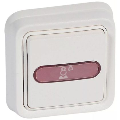   LEGRAND 078249 Plexo 55 nurse call unit with red indicator light, IP55, supplied with white cover frame and mounting flange