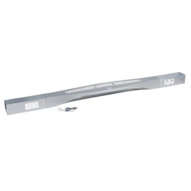 LEGRAND 078387 Bedside lamp strip with LED light source, antimicrobial, equipped with Program Mosaic mechanisms: 1 blind cover (2 mods), 1 toggle switch, 1 pull cord switch, 2 x 2P+F sockets, aluminum