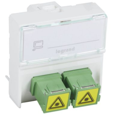 LEGRAND 078614 Program Mosaic SC/ACP egymódusú optikai csatlakozóaljzat címketartóval, 2 modul széles