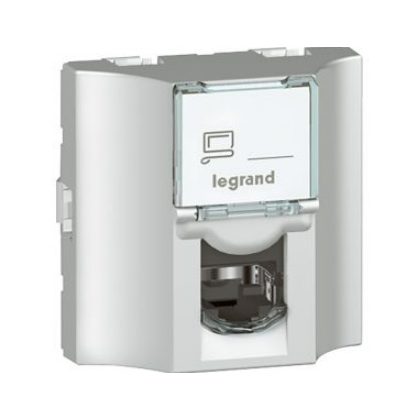   LEGRAND 078621 Program Mosaic LCS2 RJ 45 socket with rear RJ 45 connection, Cat. 5e FTP, 9-pin, 2 modules wide, white