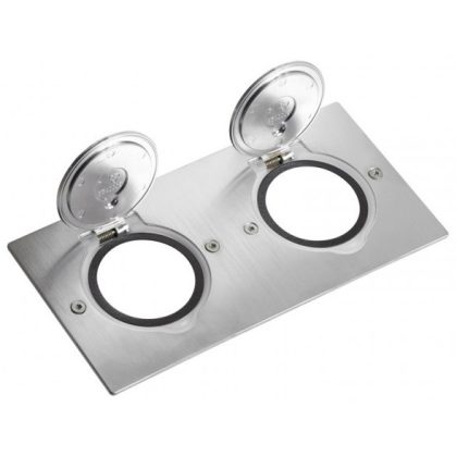   LEGRAND 089702 Mini téglalap alakú padlódoboz csatlakozóaljzathoz, rozsdamentes acél