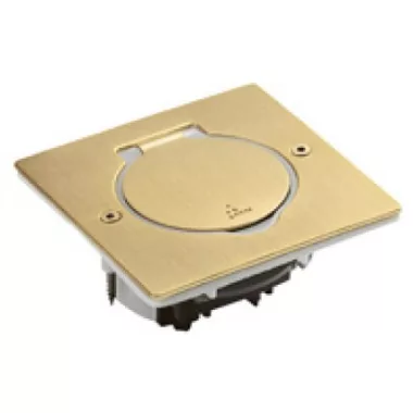 LEGRAND 089710 Mini négyzetes padlódoboz csatlakozóaljzathoz, csiszolt aranyszínű