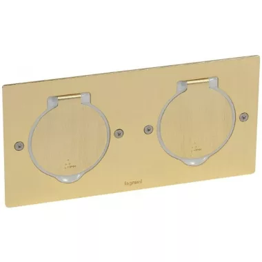 LEGRAND 089712 Mini rectangular floor box for socket, brushed gold LEGRAND 089712 Mini rectangular floor box for socket, brushed gold