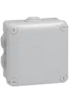 LEGRAND 092022 Plexo 55 négyzet alakú szerelődoboz 105×105×55 mm, 7 bemenet, szürke