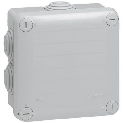   LEGRAND 092022 Plexo 55 négyzet alakú szerelődoboz 105×105×55 mm, 7 bemenet, szürke