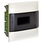   LEGRAND 134158 PractiboxS flush-mounted distributor (650°C), with transparent smoke-colored door, protective ground and neutral distribution terminal, 1 row 8 modules