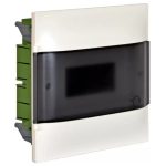   LEGRAND 134176 PractiboxS flush-mounted distributor in plasterboard (850°C), with transparent smoke-colored door, protective ground and neutral distribution terminal, 1 row 6 modules