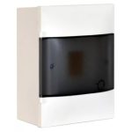   LEGRAND 134214 PractiboxS external distribution box, with transparent smoke-colored door, protective ground and neutral distribution terminal, 1 row 4 modules