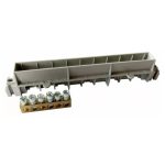   LEGRAND 134801 PractiboxS bare PE terminal block with insulated support, for 8-module cabinet, 1 x (3x16mm² + 3x10mm²); Icc=6 kA
