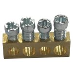   LEGRAND 134806 PractiboxS kiegészítő csupasz sárgaréz PE/N elosztókapocs, 4 kötési pont, 2x16mm² + 2x10mm²; Icc=6 kA