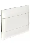 LEGRAND 135141 PractiboxS téglafalba süllyeszthető kiselosztó(650°C), fehér ajtóval, védőföld és nulla elosztókapoccsal, 1 sor 12 modul