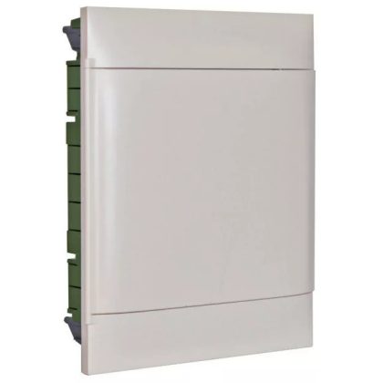 LEGRAND 135142 PractiboxS téglafalba süllyeszthető kiselosztó(650°C), fehér ajtóval, védőföld és nulla elosztókapoccsal, 2 sor 12 modul