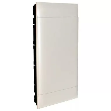 LEGRAND 135144 PractiboxS téglafalba süllyeszthető kiselosztó(650°C), fehér ajtóval, védőföld és nulla elosztókapoccsal, 4 sor 12 modul