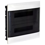   LEGRAND 135152 PractiboxS flush-mounted distributor (650°C), with transparent smoke-colored door, protective ground and neutral distribution terminal, 2 rows 12 modules