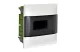 LEGRAND 135171 PractiboxS flush-mounted distribution board in plasterboard (850°C), with transparent smoke-colored door, protective earth and neutral distribution terminal, 1 row 12 modules