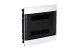 LEGRAND 135172 PractiboxS flush-mounted distribution board in plasterboard (850°C), with transparent smoke-colored door, protective ground and neutral distribution terminal, 2 rows 12 modules