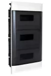 LEGRAND 135173 PractiboxS gipszkartonba süllyeszthető kiselosztó(850°C), átlátszó füstszínű ajtóval, védőföld és nulla elosztókapoccsal, 3 sor 12 modul