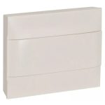   LEGRAND 135201 PractiboxS falon kívüli kiselosztó(650°C), fehér ajtóval, védőföld és nulla elosztókapoccsal, 1 sor 12 modul