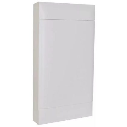  LEGRAND 135204 PractiboxS falon kívüli kiselosztó(650°C), fehér ajtóval, védőföld és nulla elosztókapoccsal, 4 sor 12 modul