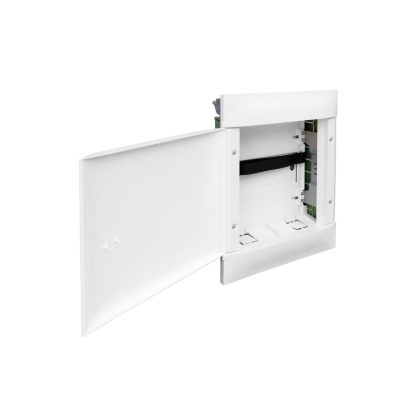   LEGRAND 135722 PractiboxS multimédiás elosztószekrény, gipszkartonba süllyeszthető, fehér ajtóval, 2x2 + 4x2 modul fogadására alkalmas