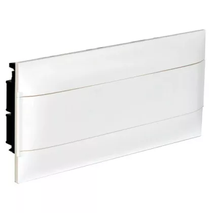   LEGRAND 137145 PractiboxS téglafalba süllyeszthető kiselosztó(650°C), fehér ajtóval, védőföld és nulla elosztókapoccsal, 1 sor 22 modul