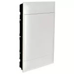 LEGRAND 137148 PractiboxS téglafalba süllyeszthető kiselosztó(650°C), fehér ajtóval, védőföld és nulla elosztókapoccsal, 3 sor 18 modul