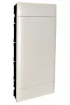 LEGRAND 137149 PractiboxS téglafalba süllyeszthető kiselosztó(650°C), fehér ajtóval, védőföld és nulla elosztókapoccsal, 4 sor 18 modul