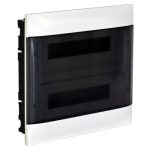   LEGRAND 137157 PractiboxS flush-mounted distributor (650°C), with transparent smoke-colored door, protective ground and neutral distribution terminal, 2 rows 18 modules