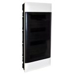   LEGRAND 137159 PractiboxS flush-mounted distributor (650°C), with transparent smoke-colored door, protective ground and neutral distribution terminal, 4 rows 18 modules