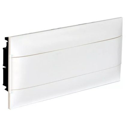   LEGRAND 137165 PractiboxS flush-mount distribution board in plasterboard (850°C), with white door, protective ground and neutral distribution terminal, 1 row 22 modules