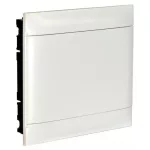 LEGRAND 137167 PractiboxS gipszkartonba süllyeszthető kiselosztó(850°C), fehér ajtóval, védőföld és nulla elosztókapoccsal, 2 sor 18 modul