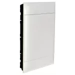 LEGRAND 137168 PractiboxS gipszkartonba süllyeszthető kiselosztó(850°C), fehér ajtóval, védőföld és nulla elosztókapoccsal, 3 sor 18 modul
