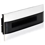 LEGRAND 137175 PractiboxS gipszkartonba süllyeszthető kiselosztó(850°C), átlátszó füstszínű ajtóval, védőföld és nulla elosztókapoccsal, 1 sor 22 modul