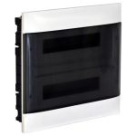   LEGRAND 137177 PractiboxS sub-distributor (850°C) recessed in plasterboard, with transparent smoke-colored door, protective ground and neutral distribution terminal, 2 rows 18 modules