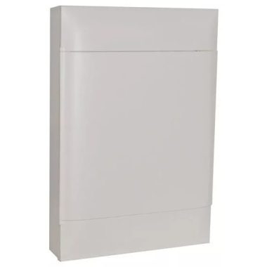 LEGRAND 137208 PractiboxS falon kívüli kiselosztó(650°C), fehér ajtóval, védőföld és nulla elosztókapoccsal, 3 sor 18 modul