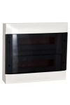 LEGRAND 137217 PractiboxS falon kívüli kiselosztó(650°C), átlátszó füstszínű ajtóval, védőföld és nulla elosztókapoccsal, 2 sor 18 modul